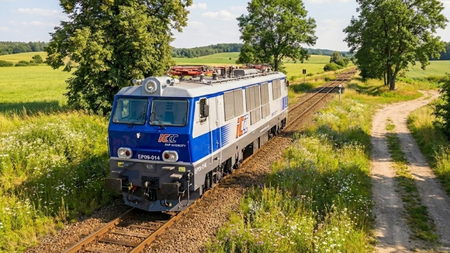 Lokomotywa EP09 PKP Intercity w terenie